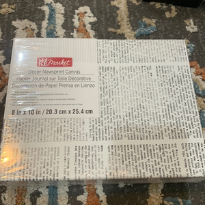 NEW Make Market Decor‎ Newsprint Canvas 8x10